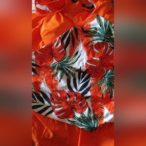 Women's 2 Piece Tankini Bathing Suit Sz M Swimsuit | Tropical Pattern | NEW 8-10